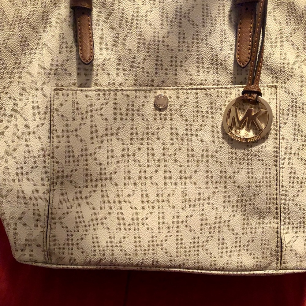 Michael Kors Beige and Brown Signature Tote - Picture 5 of 8